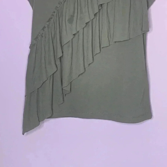 J.Crew Drapey Ruffle Tank Top Green Sleeveless Shirt Size Small - Picture 4 of 7
